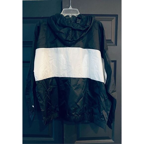 Core 10 by Reebok Women's Plus Size Oversized Color Block Woven Hooded Jacket - Picture 4 of 5